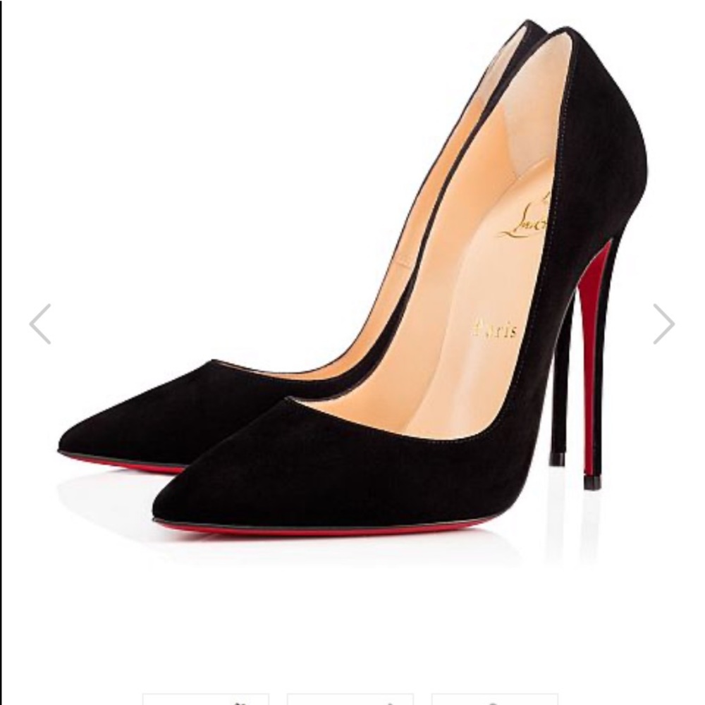 Christian Louboutin So Kate black suede heels